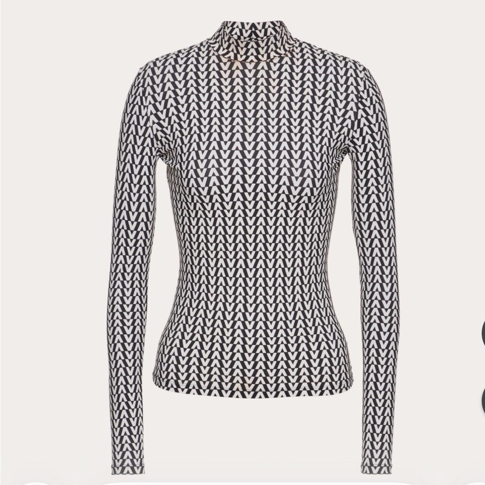 NEW Valentino Printed Mock Neck Top size Large